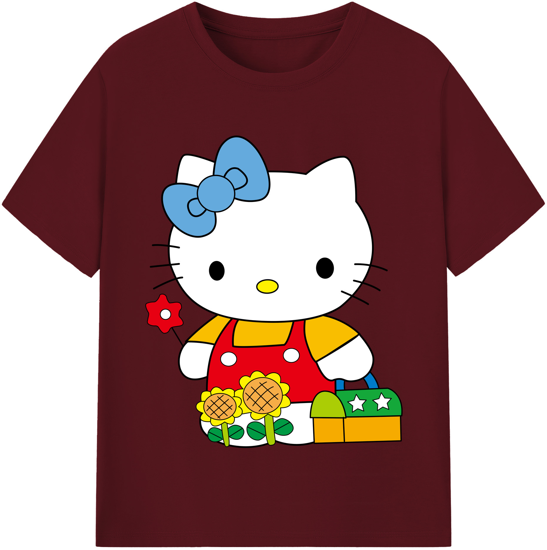 （画像用） Hello Kitty ハローキティ 綿100％半袖Tシャツ（フロントプリント）